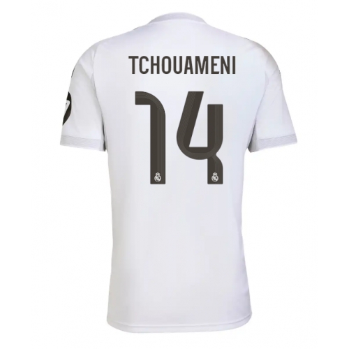 Billige Fotballdrakt Real Madrid Aurelien Tchouameni #14 Replika Hjemmedrakt 2025-26 Kortermet Billige Fotballdrakt Real Madrid Aurelien Tchouameni #14 Replika Hjemmedrakt 2025-26 Kortermet